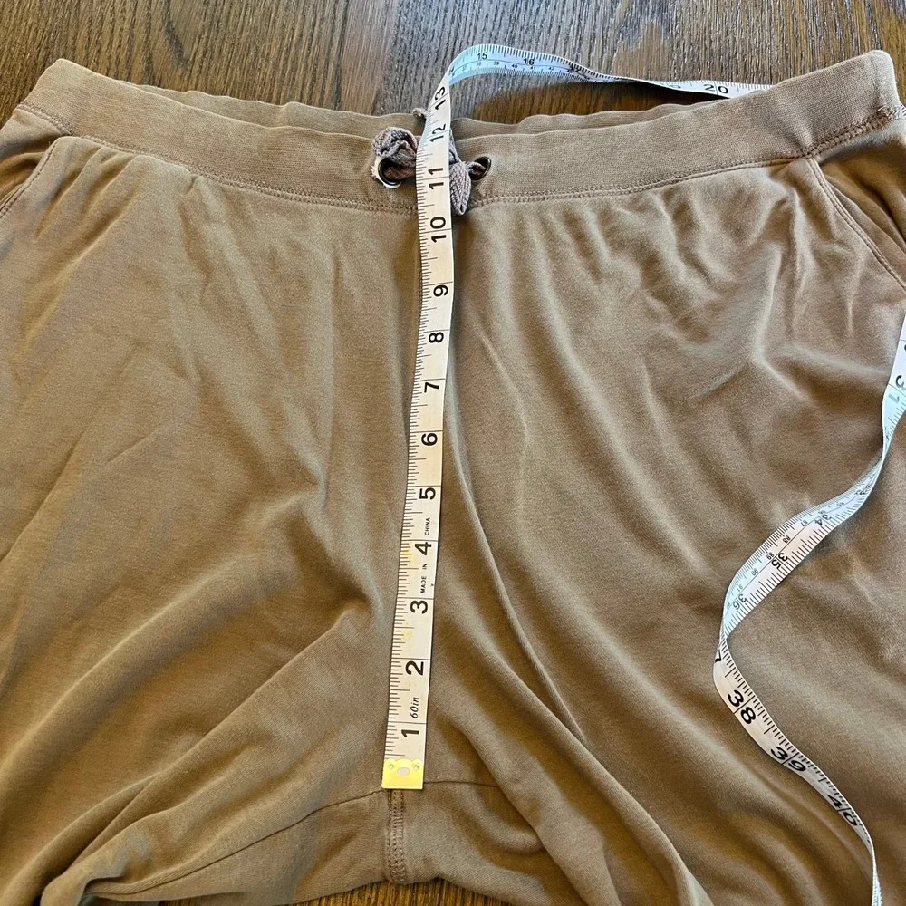 Murano Lounge Pants Cotton Jersey Brown Relaxed XL Drawstring Wide Leg Pajamas